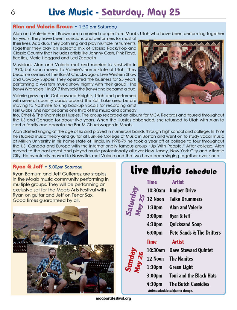 Live Music Schedule page  2